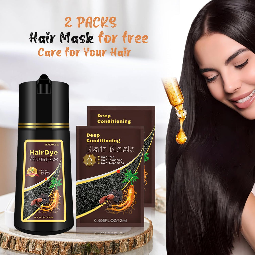 GURKOOYD Red Hair Dye Shampoo 3-in-1 Burgundy – Instant Semi-Permanent Color (16.9 oz)