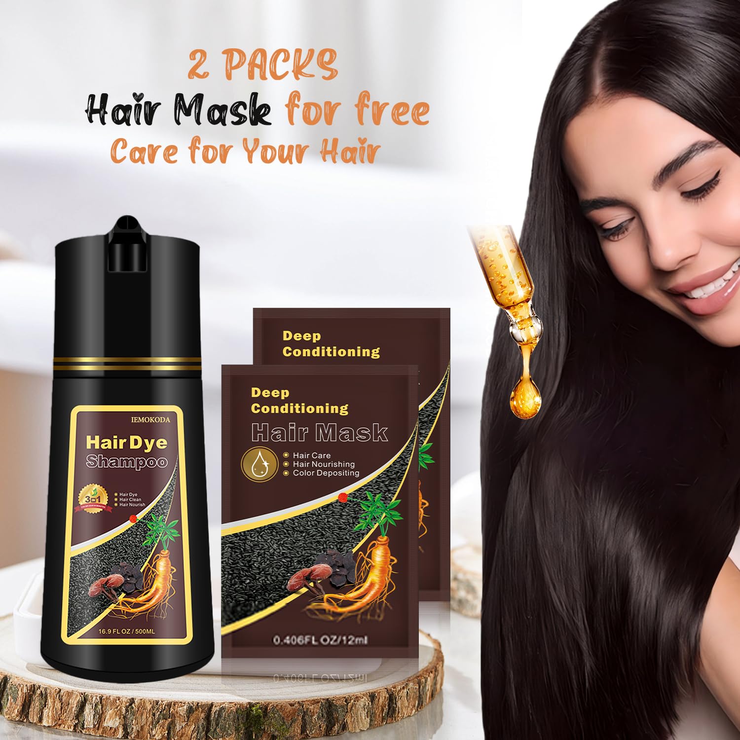 GURKOOYD Red Hair Dye Shampoo 3-in-1 Burgundy – Instant Semi-Permanent Color (16.9 oz)