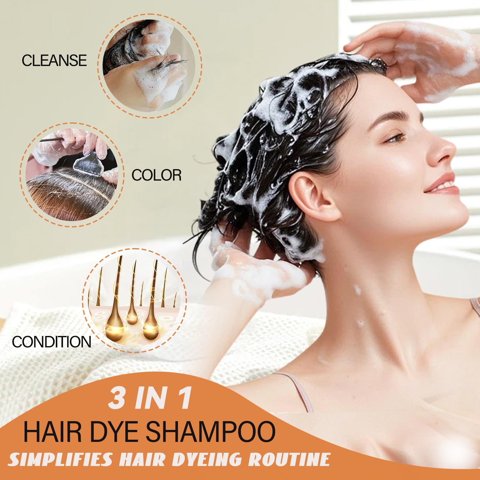 GURKOOYD Red Hair Dye Shampoo 3-in-1 Burgundy – Instant Semi-Permanent Color (16.9 oz)