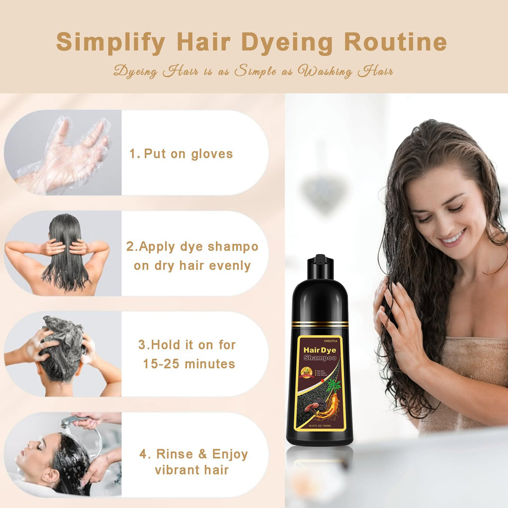 GURKOOYD Silver Gray Hair Dye Shampoo | Instant Color in Minutes, Long-Lasting Silver Hair