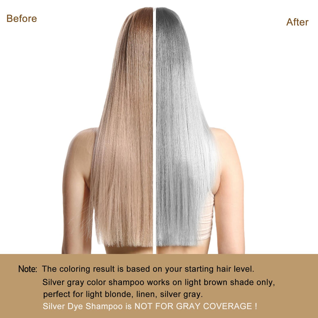 GURKOOYD Silver Gray Hair Dye Shampoo | Instant Color in Minutes, Long-Lasting Silver Hair