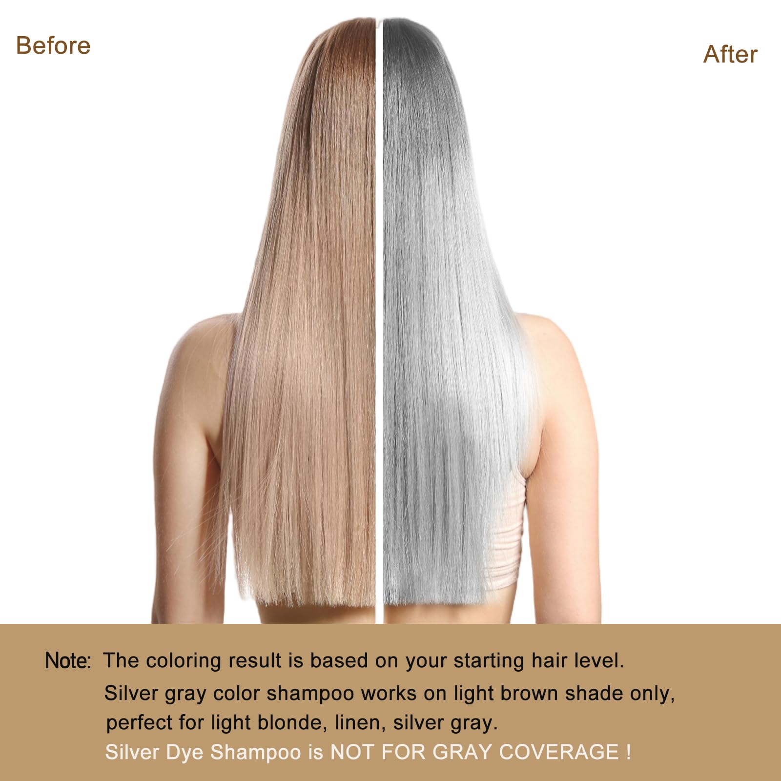 GURKOOYD Silver Gray Hair Dye Shampoo | Instant Color in Minutes, Long-Lasting Silver Hair