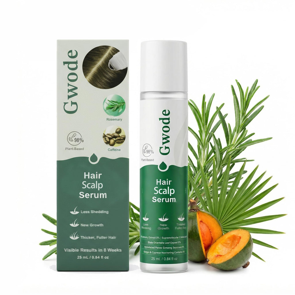 GWODE Rosemary Caffeine Scalp Serum Roll-On 25ml – 3% Rosemary Extract & 1% Caffeine