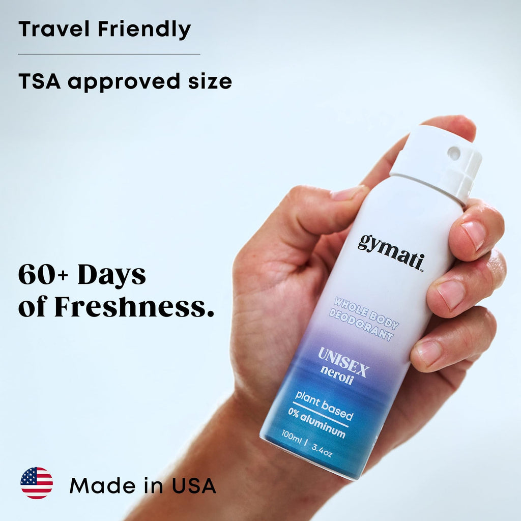 Gymati Natural Aluminum-Free Deodorant Spray - Unisex, Pack of 2