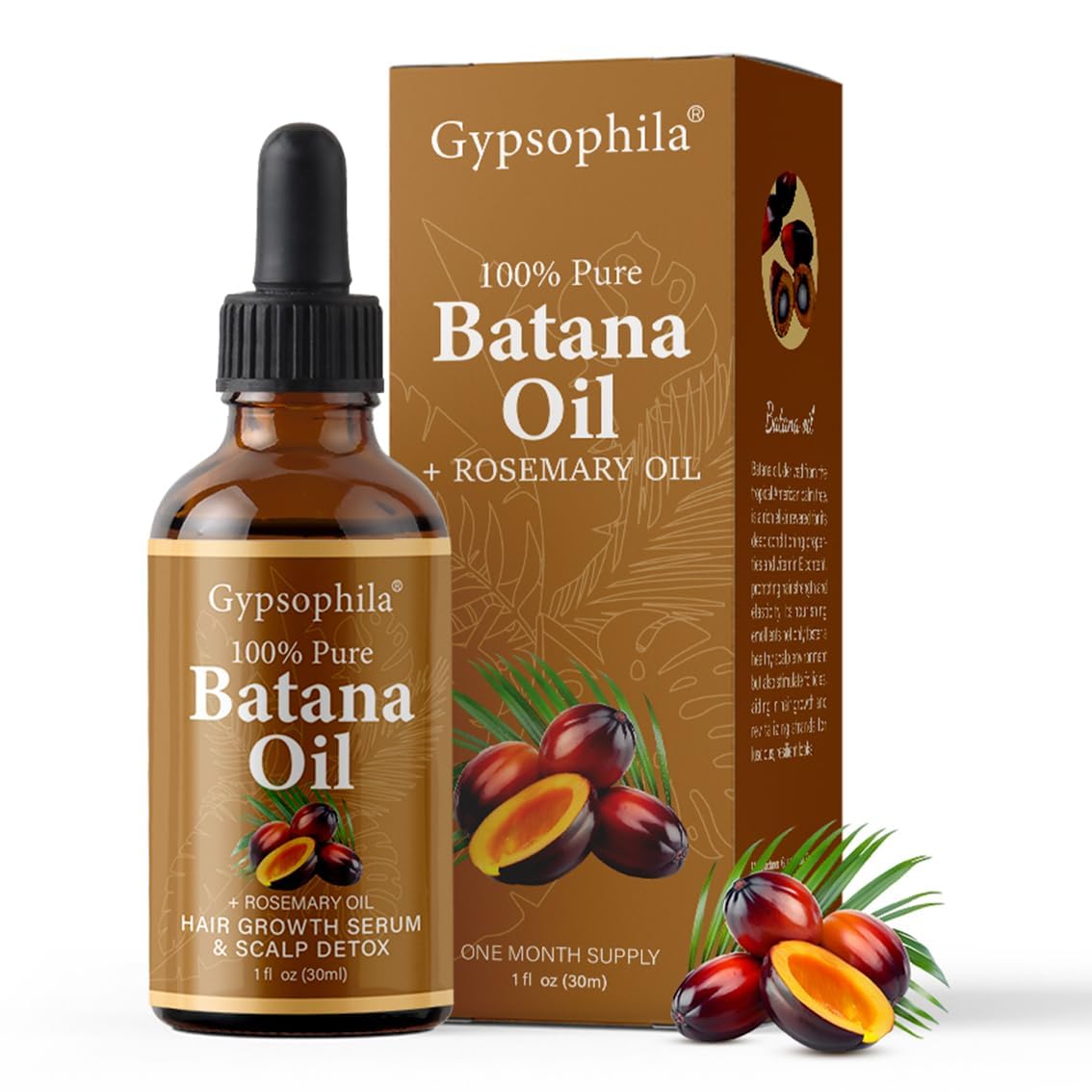 Gypsophila Batana Oil for Hair Growth – 100% Pure, Scalp Nourishment, Breakage Reduction (1 Fl Oz)