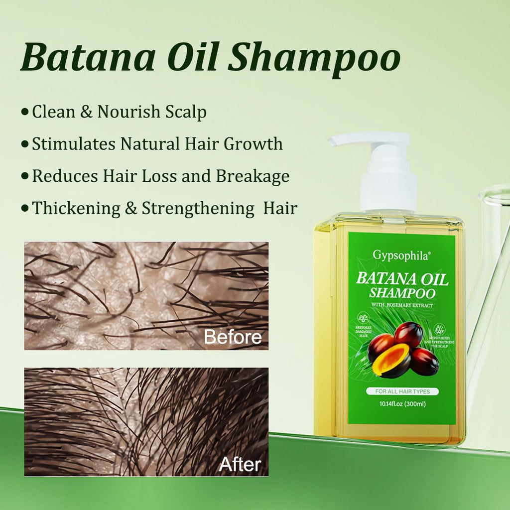 Gypsophila 2-Pack Batana Oil Shampoo with Rosemary Nourishing and Rejuvenating Hair Care for All