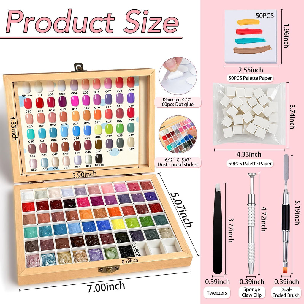 GZIXBDA Sponge Paint Patting Gel Polish Kit – 57 Colors for Ombre & French Manicure