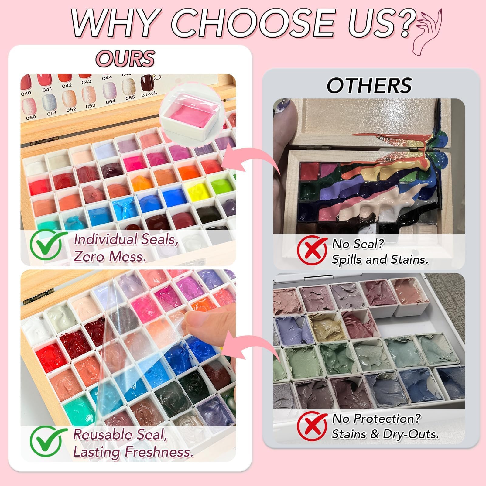 GZIXBDA Sponge Paint Patting Gel Polish Kit – 57 Colors for Ombre & French Manicure