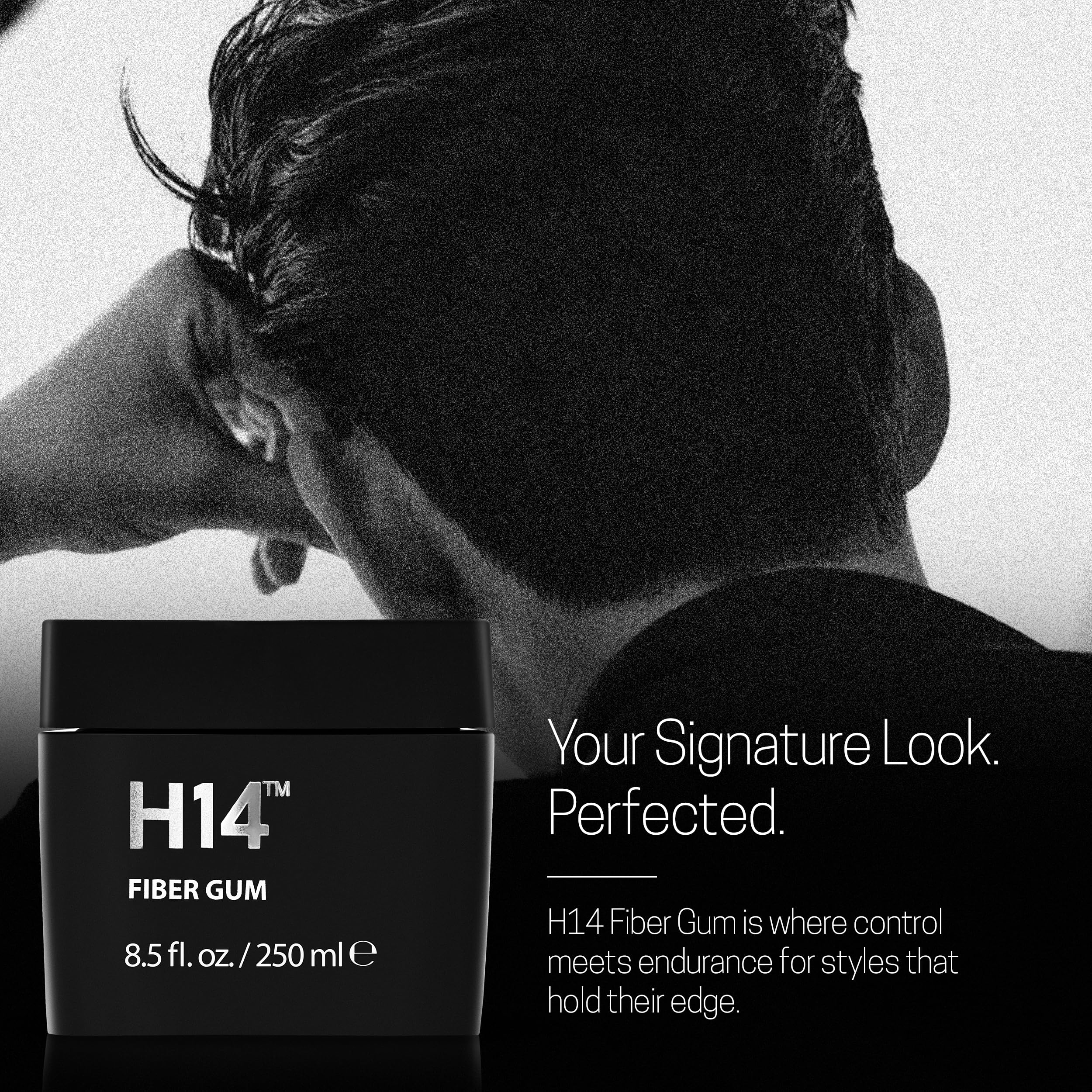 H14 Fiber Gum for Men — Medium Hold Styling Cream with Beeswax & Corn Starch (European Made)