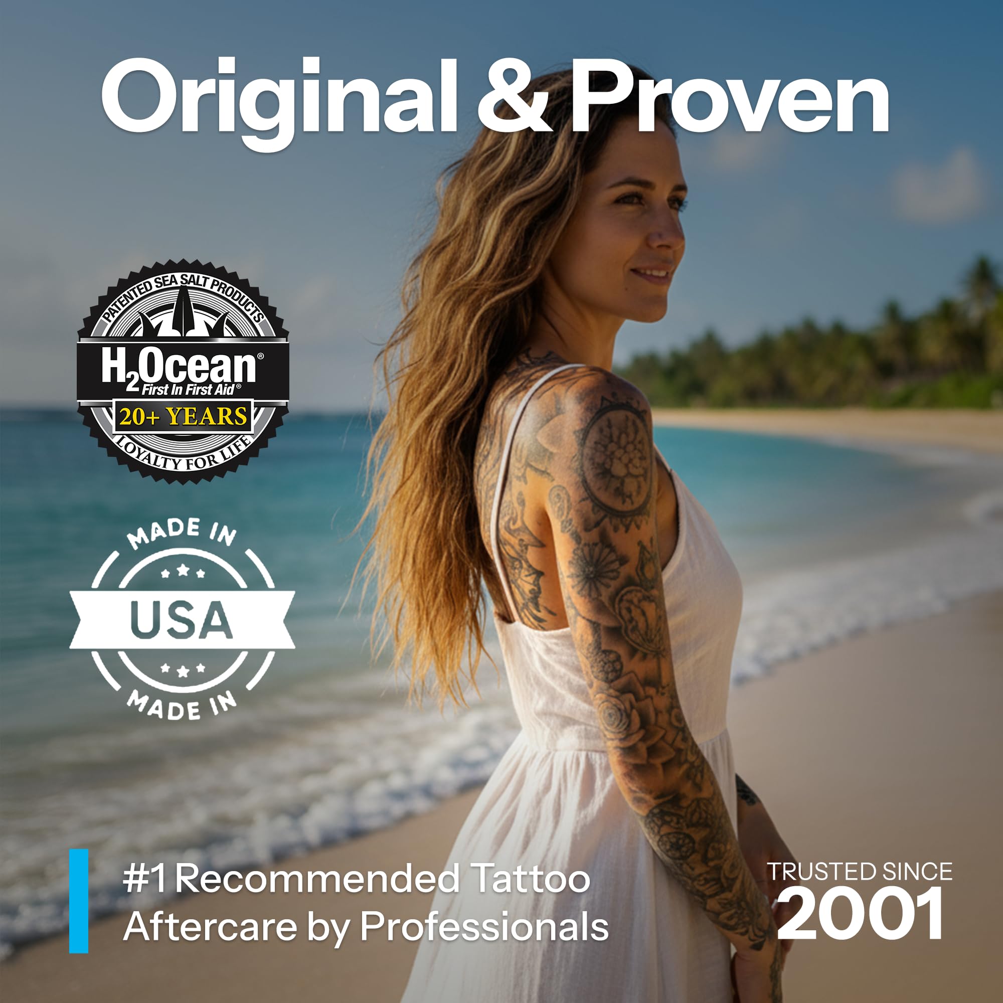 H2Ocean Blue Green Foam Soap for Tattoo Aftercare with Aloe Vera - 7 oz