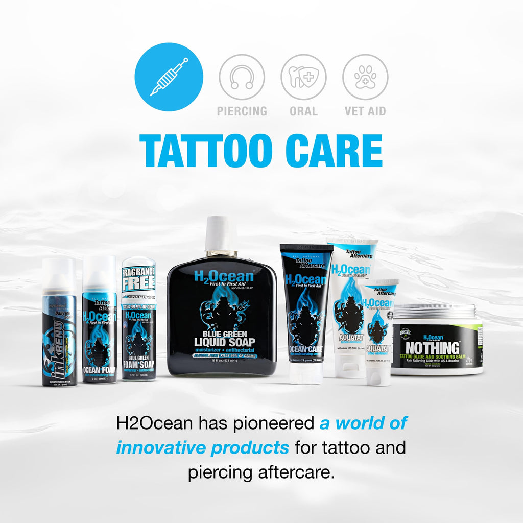 H2Ocean InkRenu Color Enhancing Tattoo Moisturizing Foam - Tattoo Brightener & Aftercare