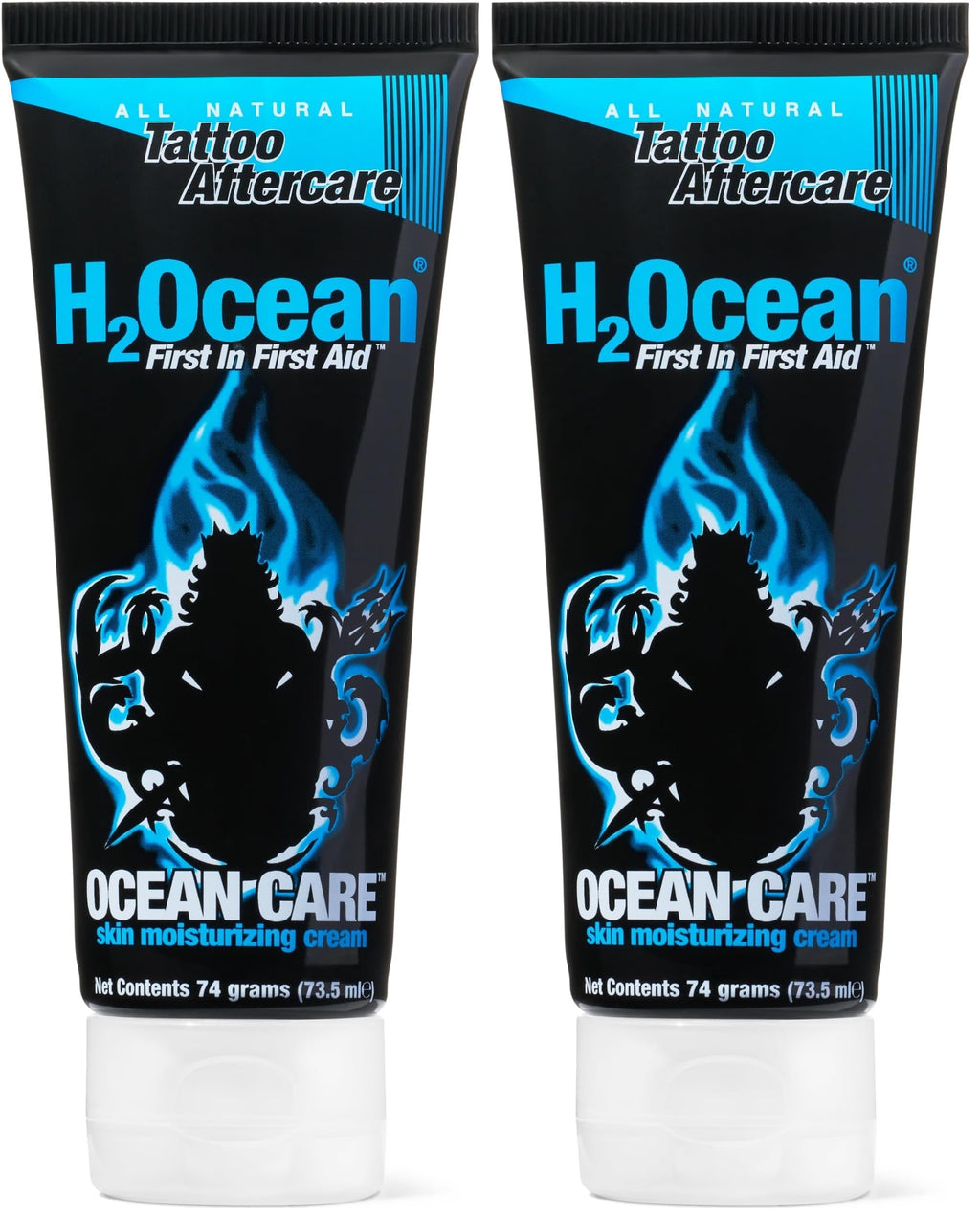 H2Ocean Ocean Care Tattoo Aftercare Lotion 2.5 oz – Fragrance Free & Dye Free (Pack of 2)