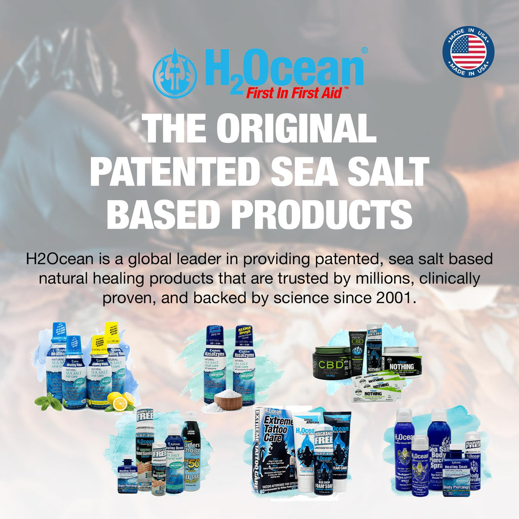 H2Ocean Antibacterial Tattoo Aftercare Kit – Foam Soap & Aquatat Ointment | Made in USA