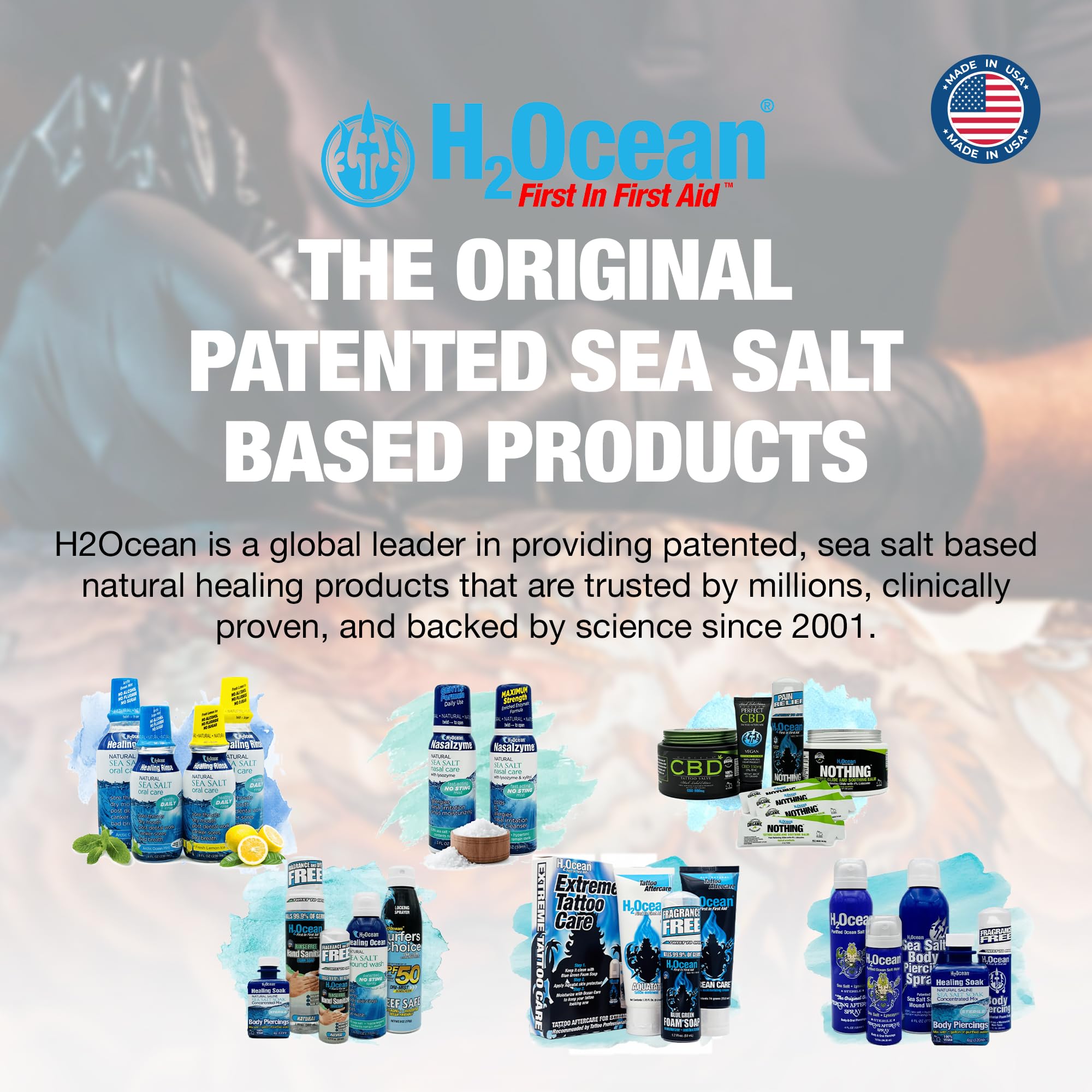 H2Ocean Antibacterial Tattoo Aftercare Kit – Foam Soap & Aquatat Ointment | Made in USA
