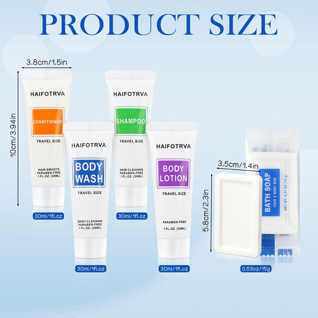HAIFOTRVA 25 Pcs 5-IN-1 Hotel Soaps & Toiletries Bulk Set – Travel Size 1 oz / 30 ml