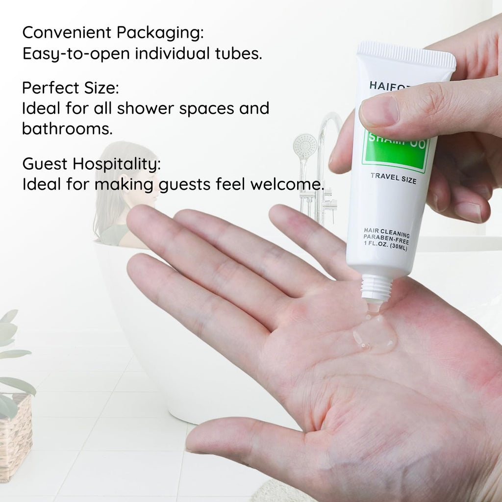 HAIFOTRVA Travel Size Shampoo Bulk Pack – 30 x 30ml Individually Wrapped Hotel Toiletries for Guests & Charities