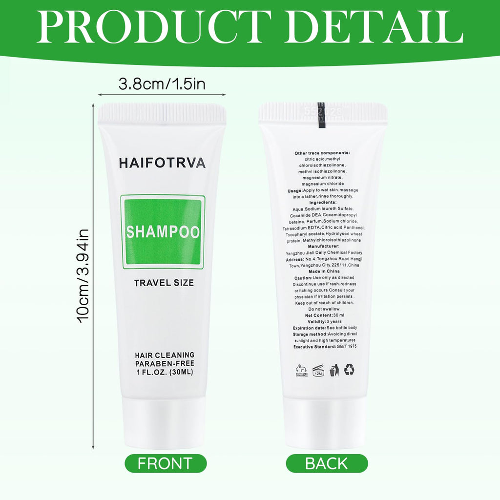 HAIFOTRVA Travel Size Shampoo Bulk Pack – 30 x 30ml Individually Wrapped Hotel Toiletries for Guests & Charities