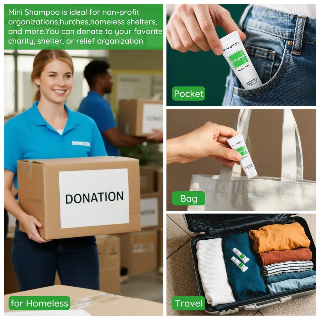 HAIFOTRVA Travel Size Shampoo Bulk Pack – 30 x 30ml Individually Wrapped Hotel Toiletries for Guests & Charities