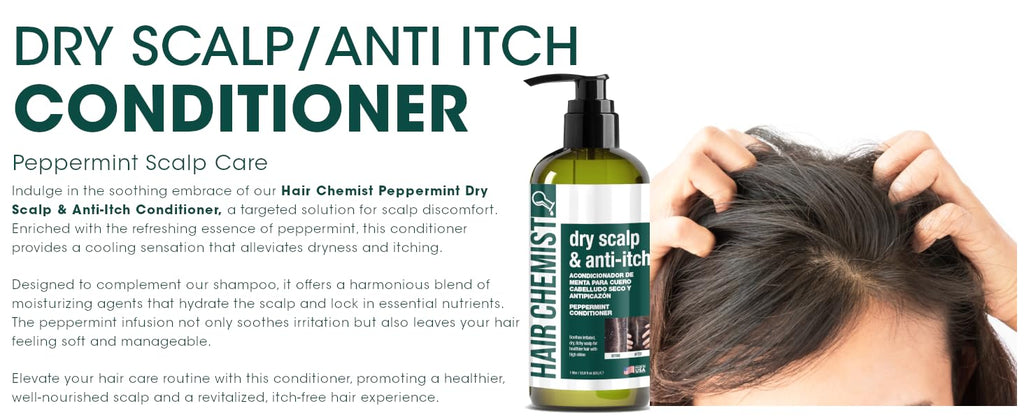 Hair Chemist Conditioner | Dry Scalp & Anti-Itch Peppermint, 33.8 oz, Paraben/Sulfate/Phthalate Free, Made in USA