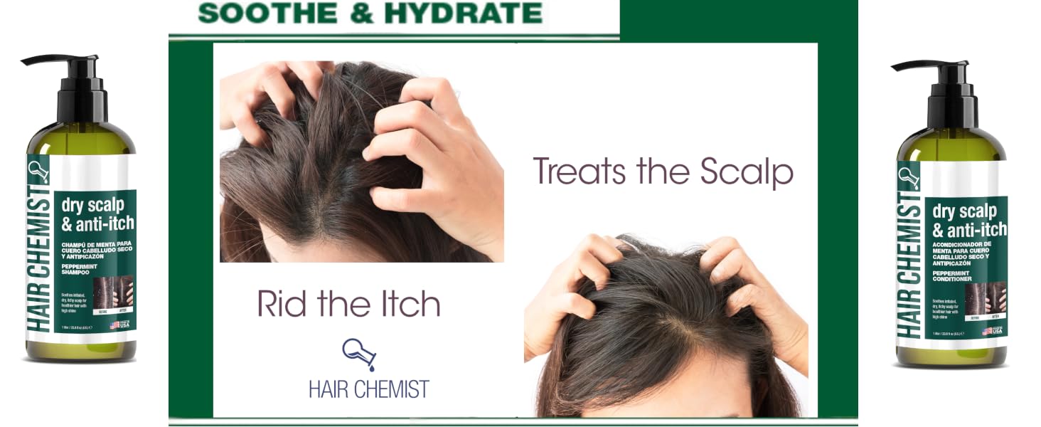 Hair Chemist Conditioner | Dry Scalp & Anti-Itch Peppermint, 33.8 oz, Paraben/Sulfate/Phthalate Free, Made in USA