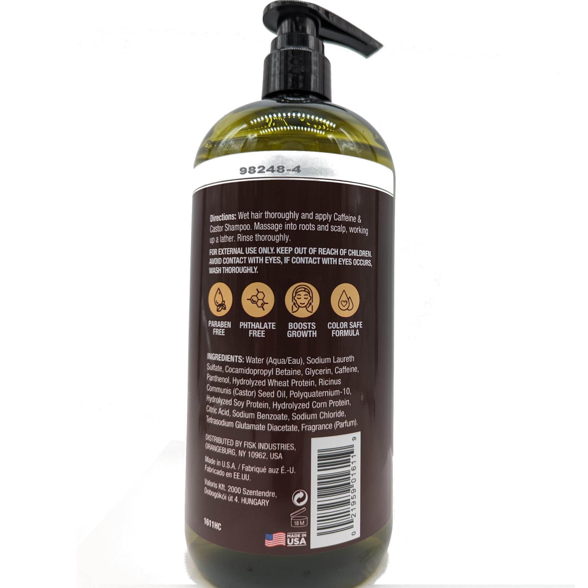 Hair Chemist Caffeine & Castor Faster Growth Shampoo 33.8 oz – Sulfate-Free Hair Growth Shampoo
