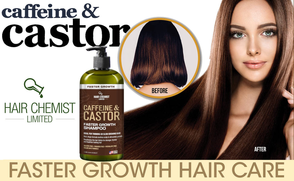 Hair Chemist Caffeine & Castor Faster Growth Shampoo 33.8 oz – Sulfate-Free Hair Growth Shampoo