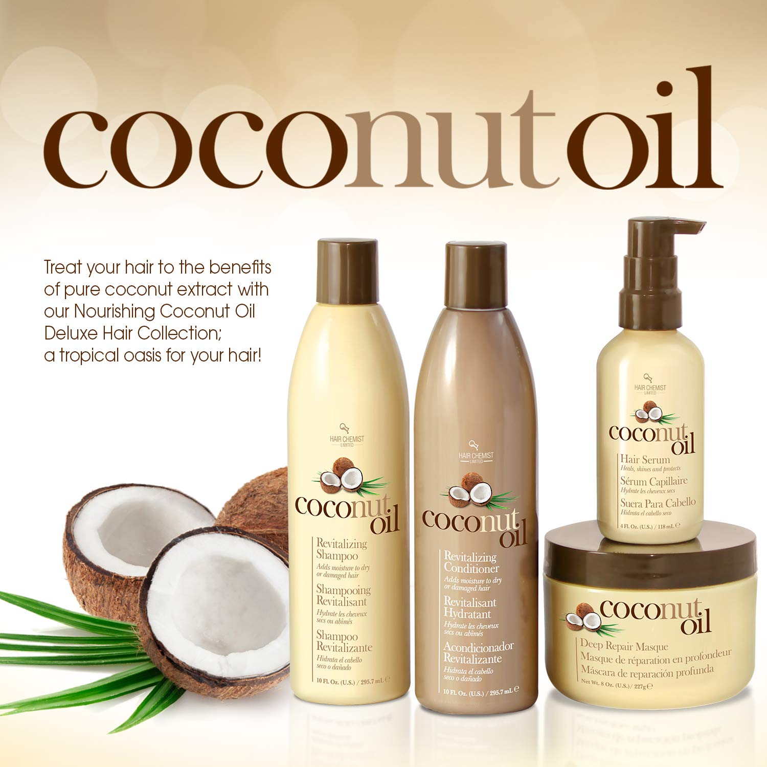 Hair Chemist Coconut Oil Serum 4oz (Pack of 2) – Nourish Scalp & Shine