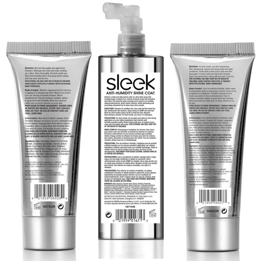 Hair Chemist Sleek Anti-Humidity 3-Piece Set: Shampoo, Conditioner & Shine Coat