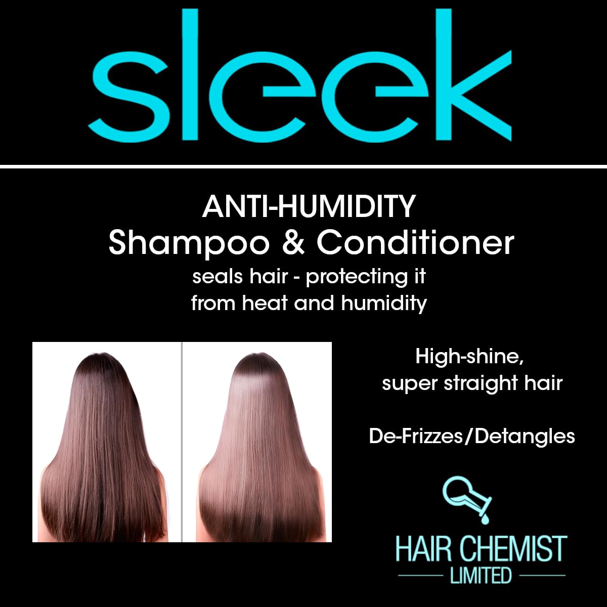 Hair Chemist Sleek Anti-Humidity 3-Piece Set: Shampoo, Conditioner & Shine Coat