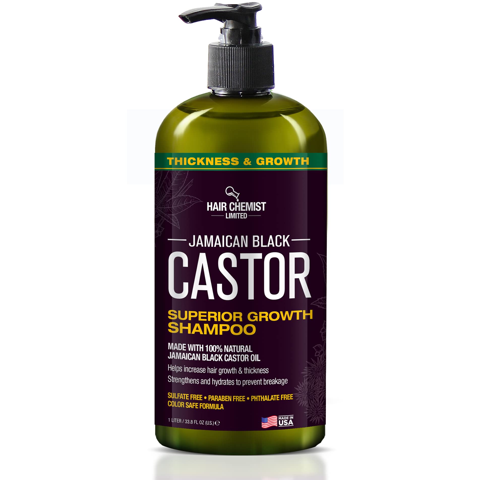 Hair Chemist Superior Growth Jamaican Black Castor Shampoo – Sulfate Free 33.8 oz