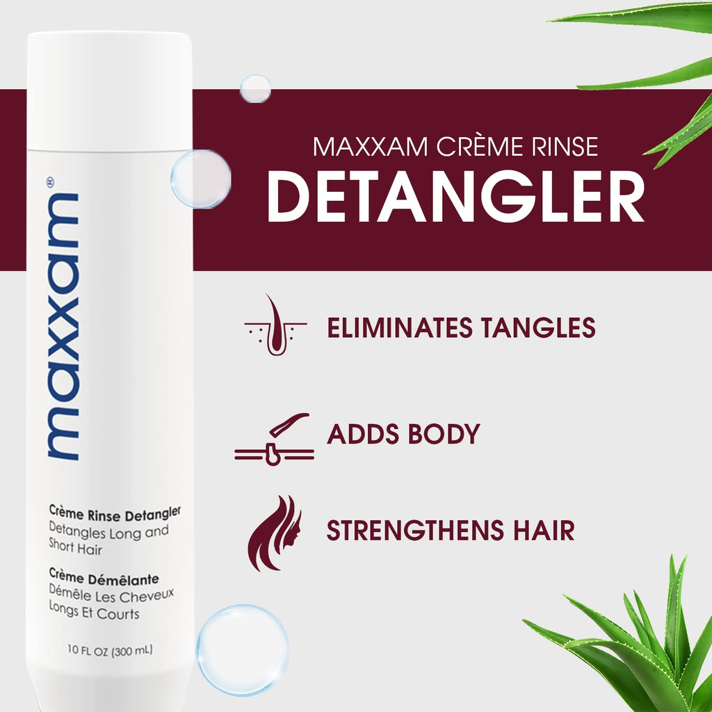 HAIR CLUB Maxxam Crème Rinse Detangler – Argan Oil Conditioning for All Hair Types (10 oz)