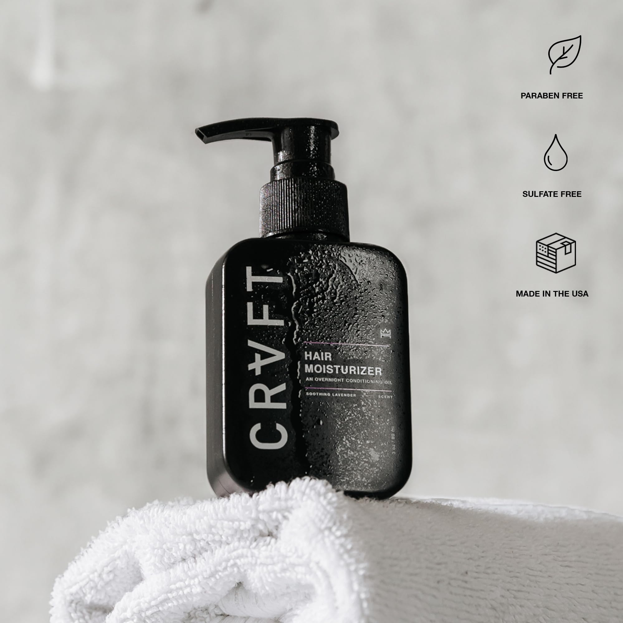 Hair Craft Co. CRVFT Daily Leave-In Conditioner for Men – Moisturizing Hair Oil (3oz)