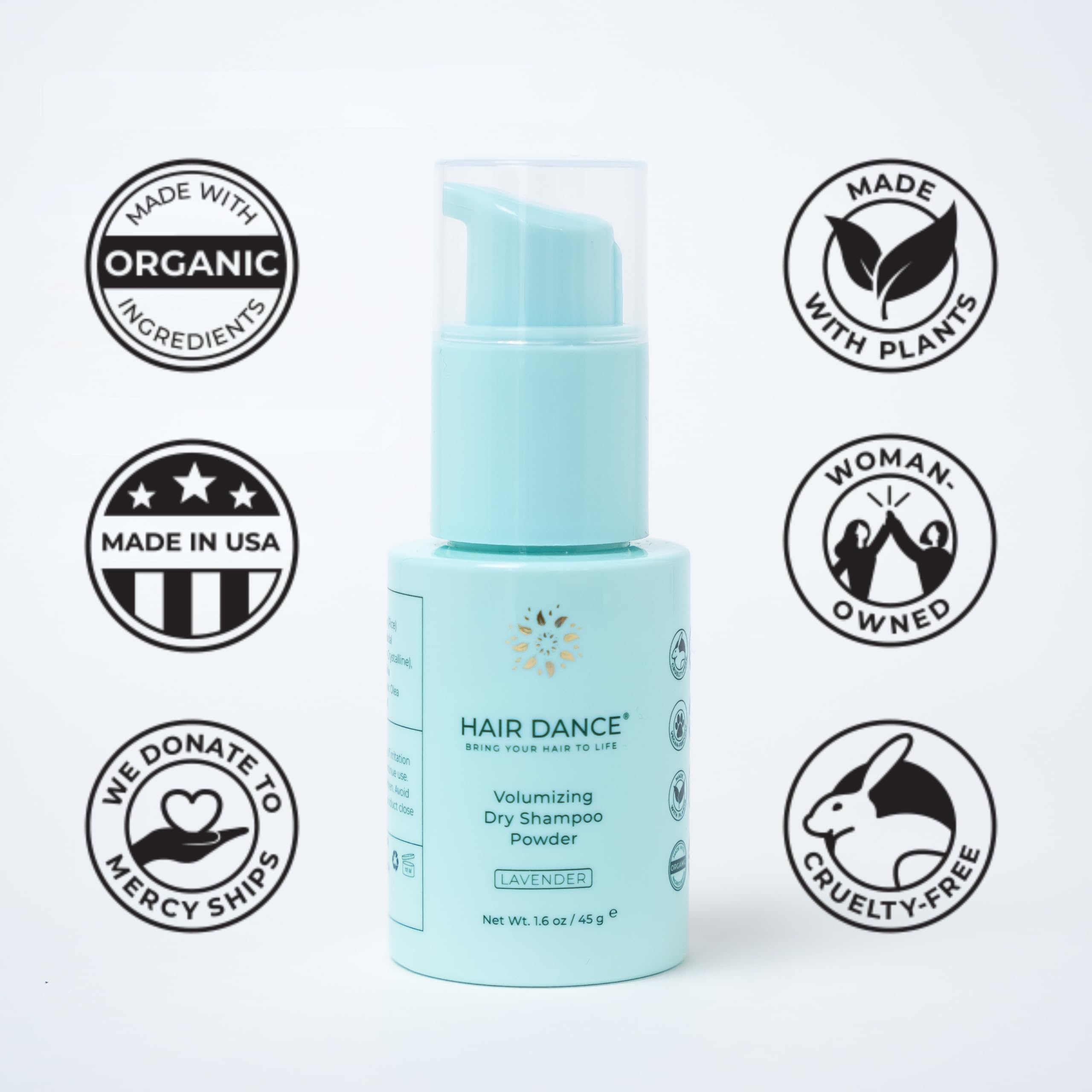 Hair Dance Dry Shampoo Powder - Non-Aerosol, 1.6 oz, Natural & Organic, Lavender