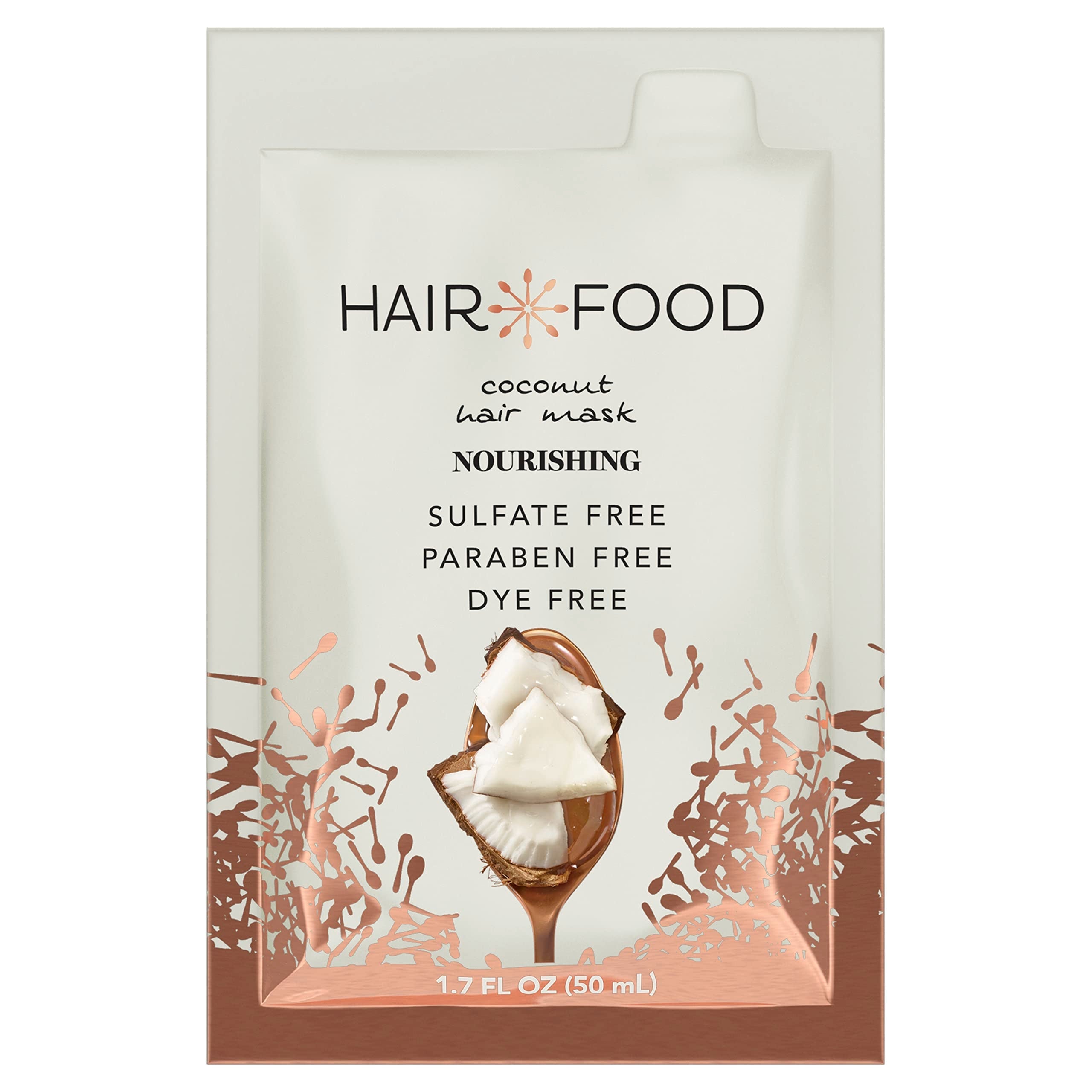 Hair Food Moisturizing Hair Mask for Curly Hair – Coconut Scent, Paraben-Free & Dye-Free | 1.7 fl oz, 10 Count