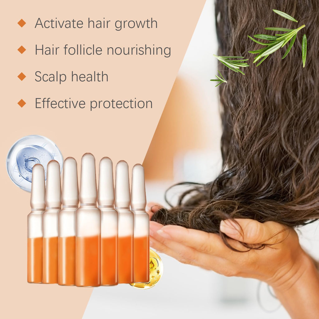 Hair Growth Ampoules with Turmeric Root Extract – Plant-Based Scalp Treatment for Thicker Hair (Fragrance-Free, 7pcs)