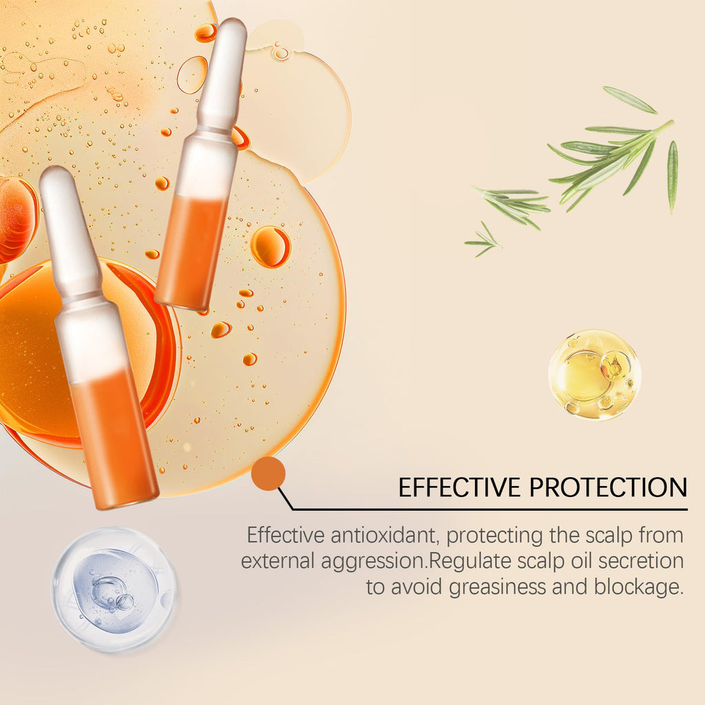 Hair Growth Ampoules with Turmeric Root Extract – Plant-Based Scalp Treatment for Thicker Hair (Fragrance-Free, 7pcs)