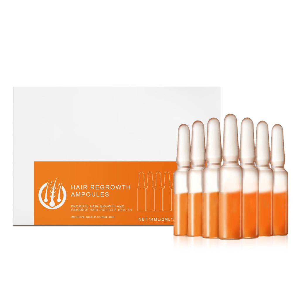 Hair Growth Ampoules with Turmeric Root Extract – Plant-Based Scalp Treatment for Thicker Hair (Fragrance-Free, 7pcs)