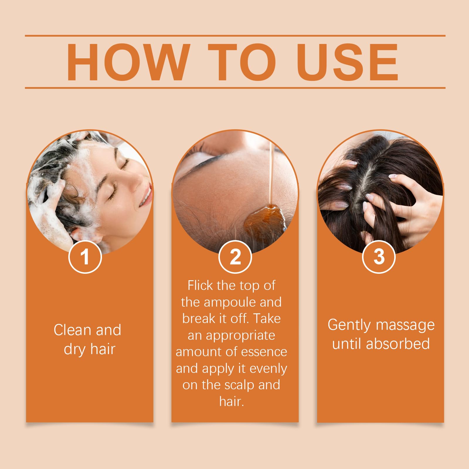 Hair Growth Ampoules with Turmeric Root Extract – Plant-Based Scalp Treatment for Thicker Hair (Fragrance-Free, 7pcs)