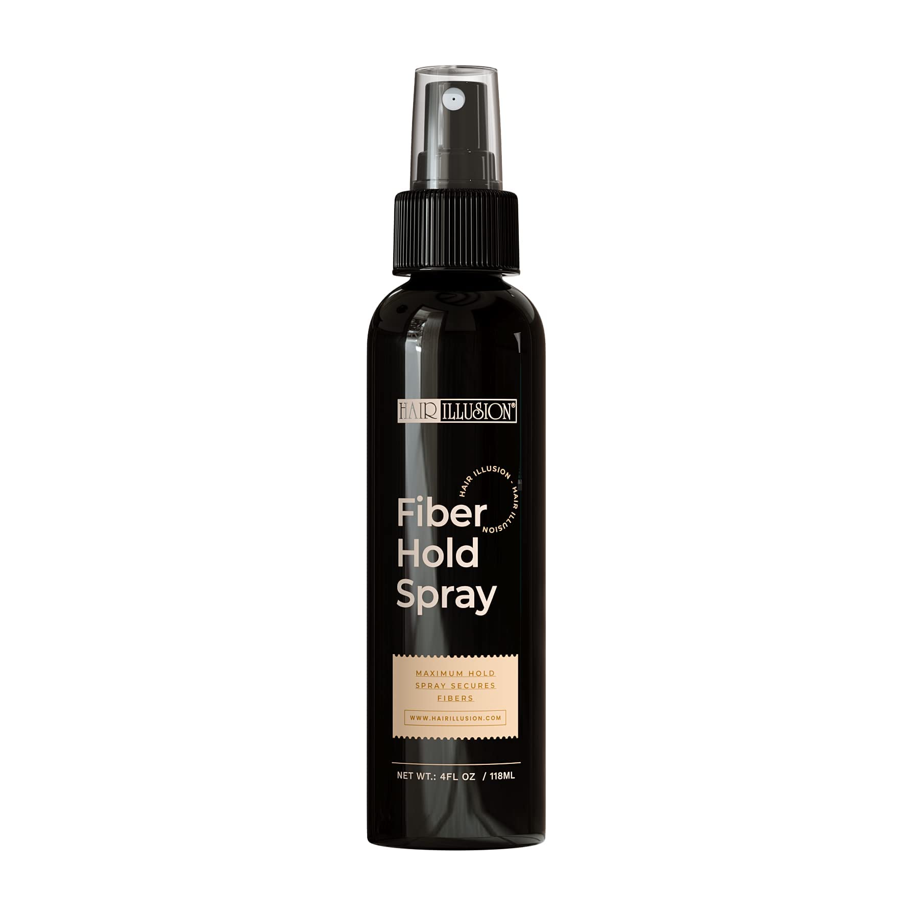 Hair Illusion Dark Brown Real Hair Fibers + Fiber Hold On Spray Bundle – 100% Natural, Non-Synthetic Thickening