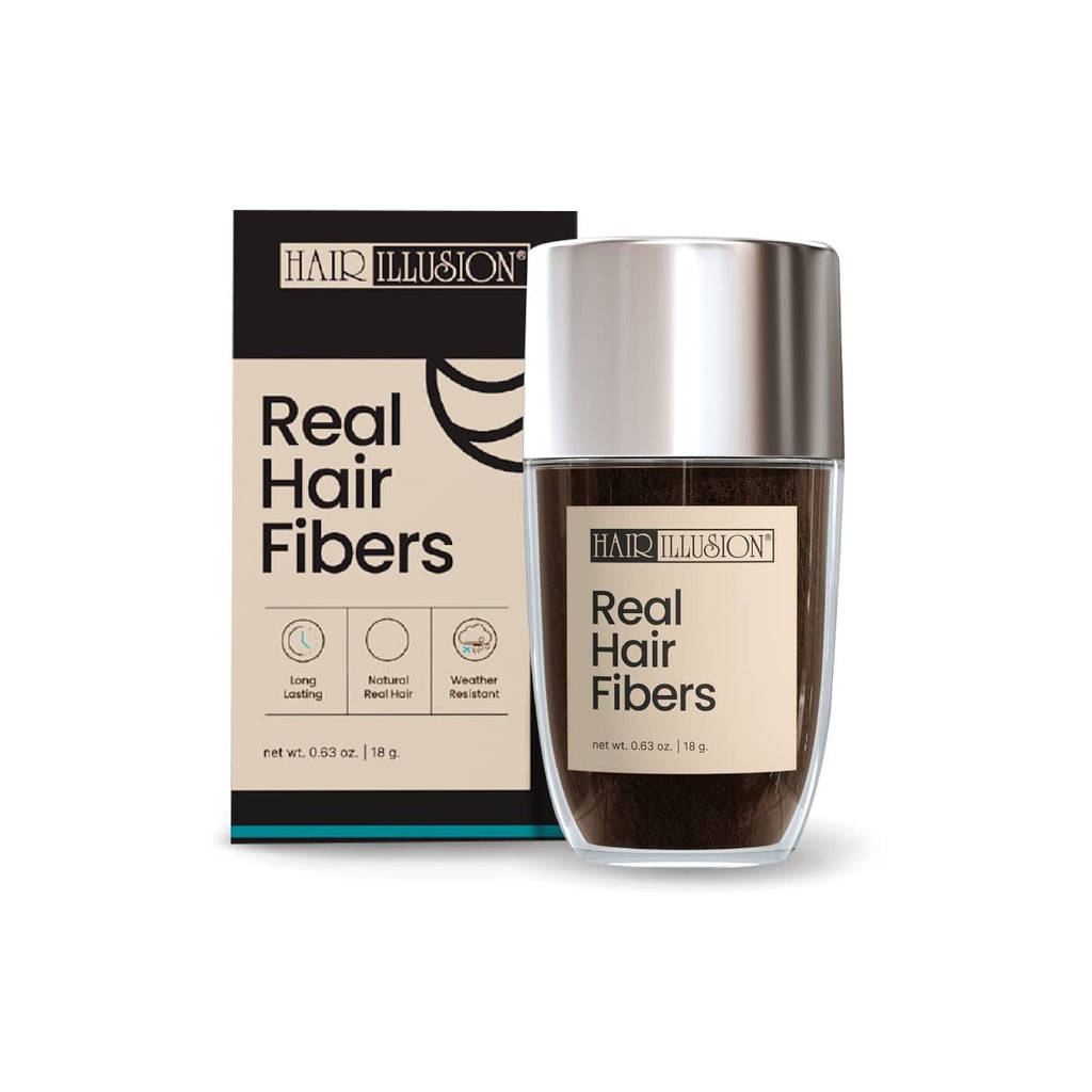 Hair Illusion Dark Brown Real Hair Fibers – 18g, Natural Thickening for Thinning Hair
