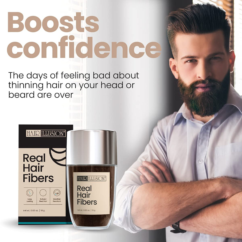 Hair Illusion Dark Brown Real Hair Fibers – 18g, Natural Thickening for Thinning Hair