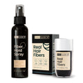 Hair Illusion Dark Brown Real Hair Fibers + Fiber Hold On Spray Bundle – 100% Natural, Non-Synthetic Thickening