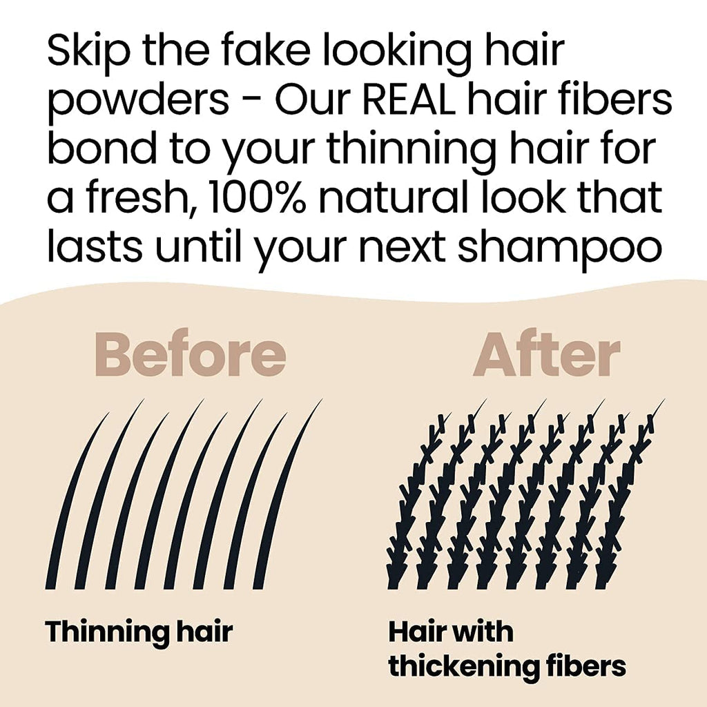 Hair Illusion - 100% Natural Human Hair Fibers for Men & Women | Premium Thickening Formula in a 38g Brown Bottle