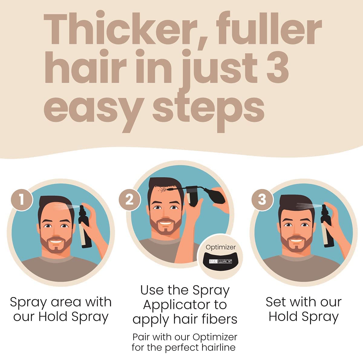 Hair Illusion - 100% Natural Human Hair Fibers for Men & Women | Premium Thickening Formula in a 38g Brown Bottle