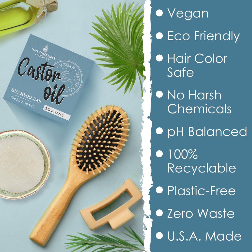 Hair Thickness Maximizer Castor Oil Shampoo Bar for Hair Growth – Eco-Friendly & Color Safe