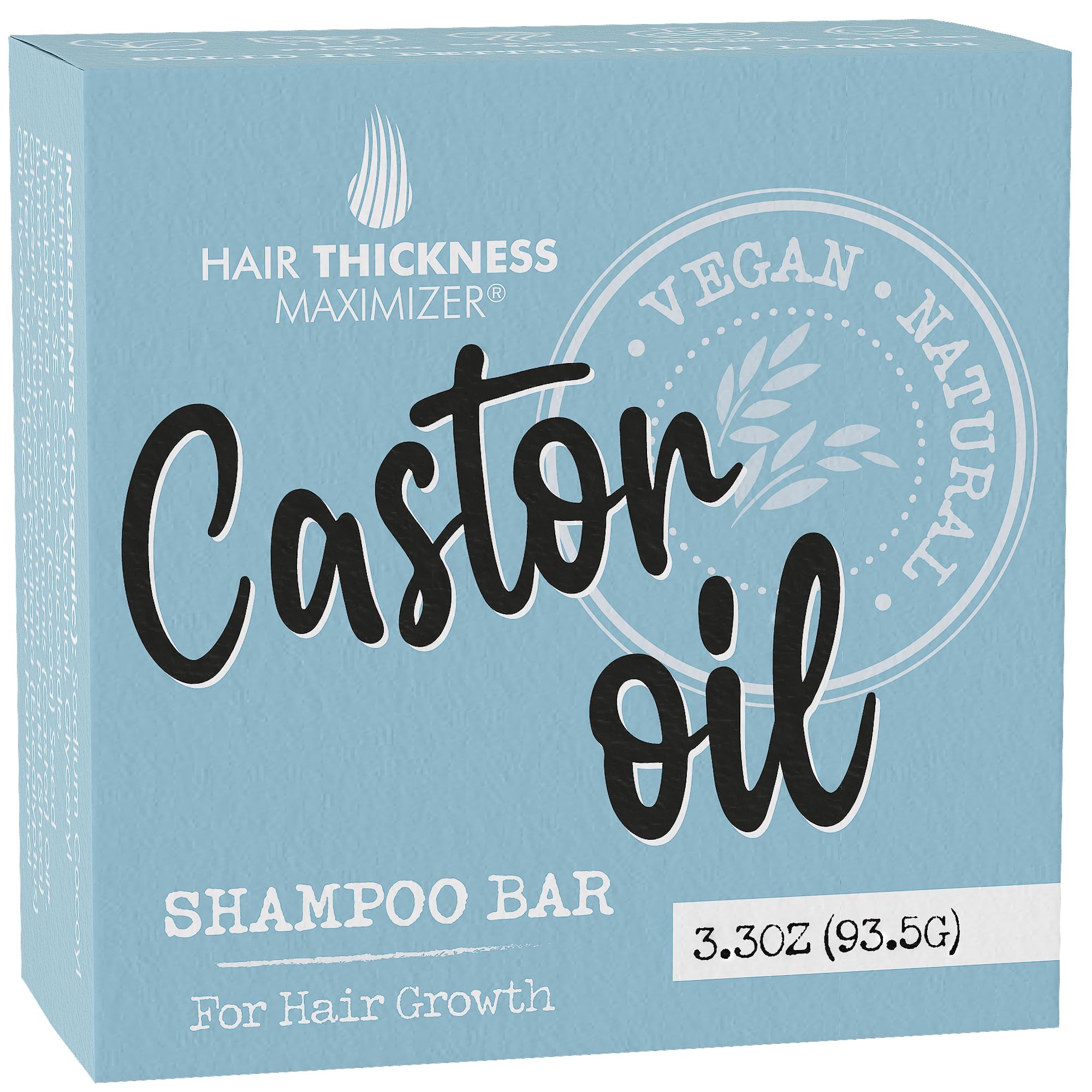 Hair Thickness Maximizer Castor Oil Shampoo Bar for Hair Growth – Eco-Friendly & Color Safe