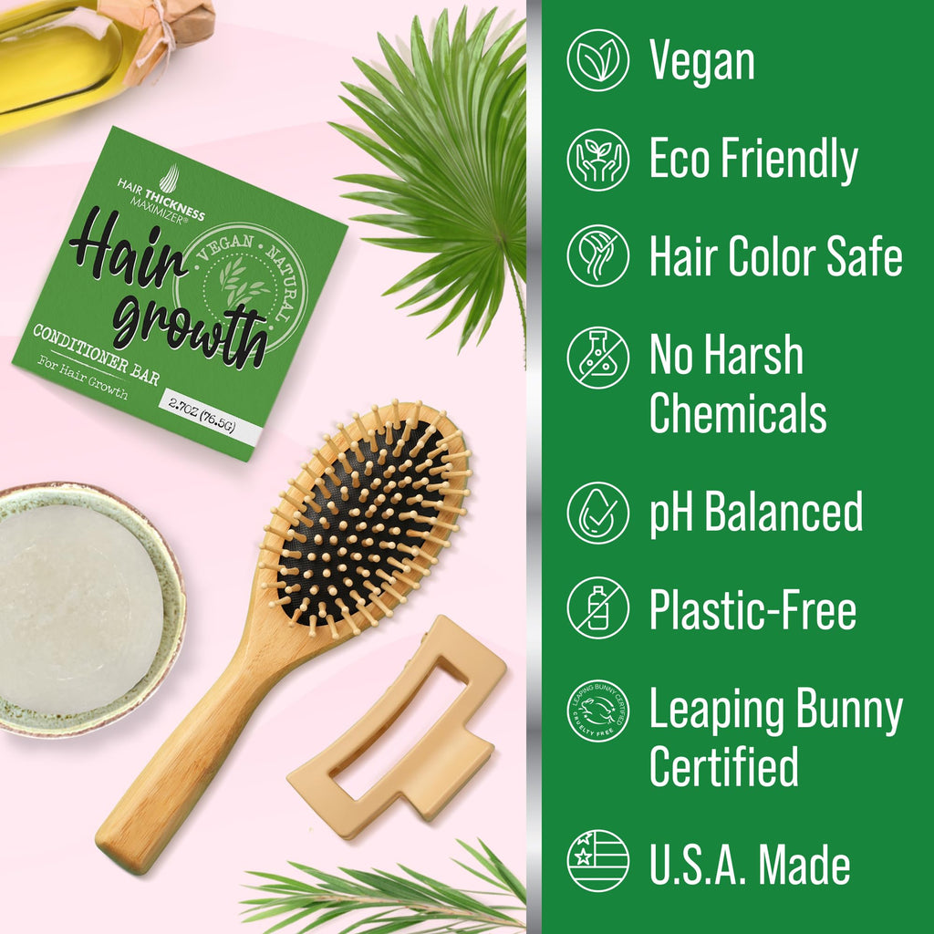 Hair Thickness Maximizer Conditioner Bar for Hair Growth – Eco-Friendly, Vegan, Color Safe, USA Made