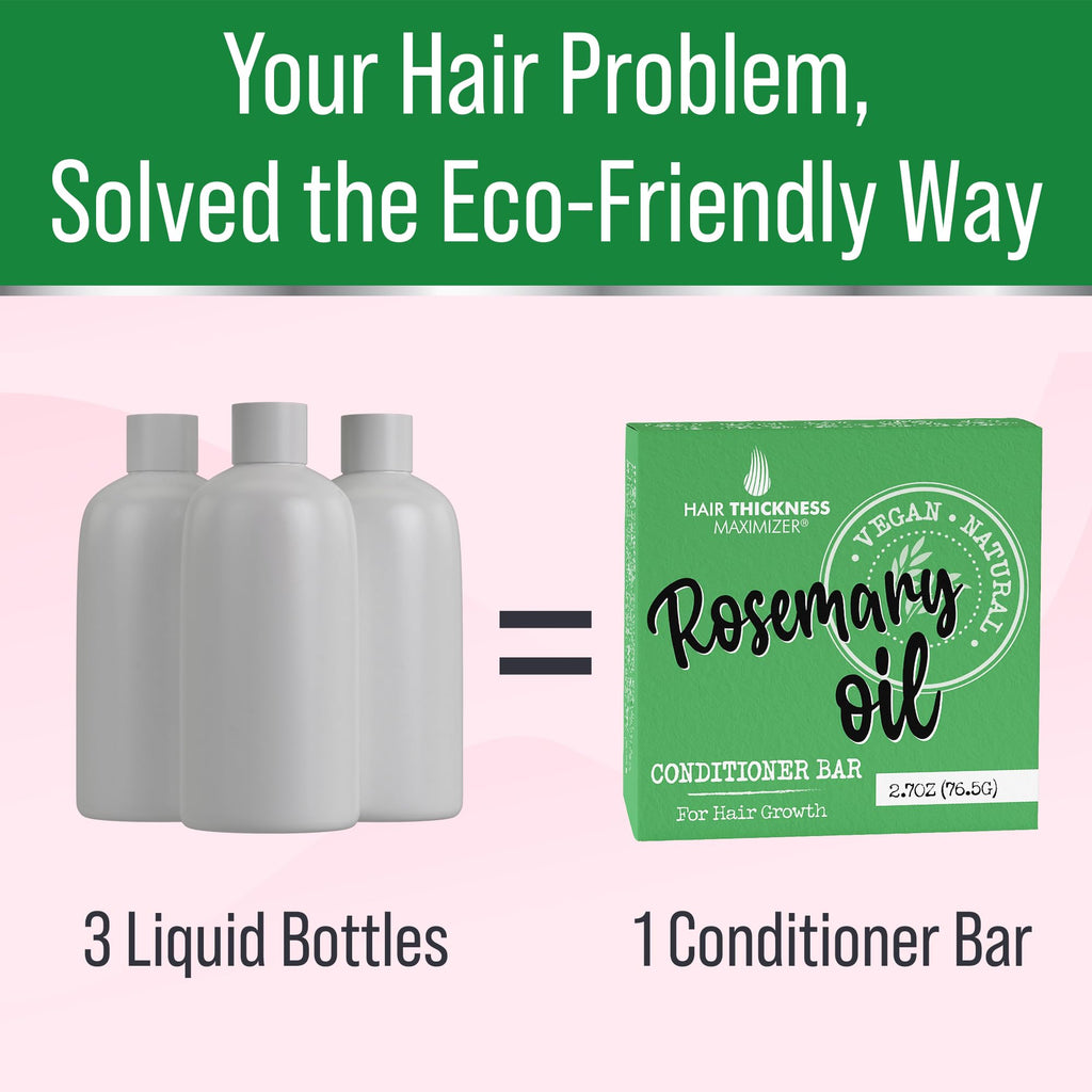 Hair Thickness Maximizer Rosemary Oil Conditioner Bar – Eco-Friendly, Vegan, Plastic-Free