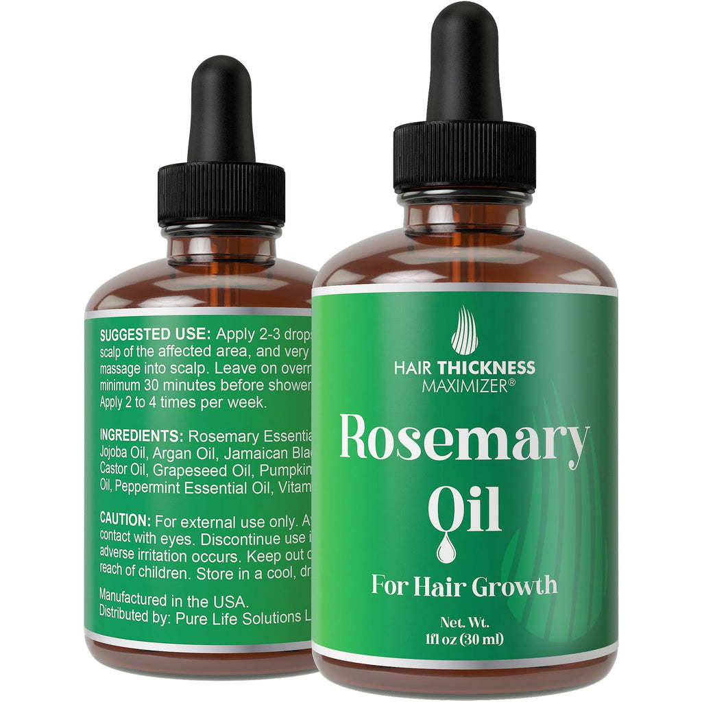 Hair Thickness Maximizer Rosemary Oil for Hair Growth — Vegan 1oz Serum for Women & Men