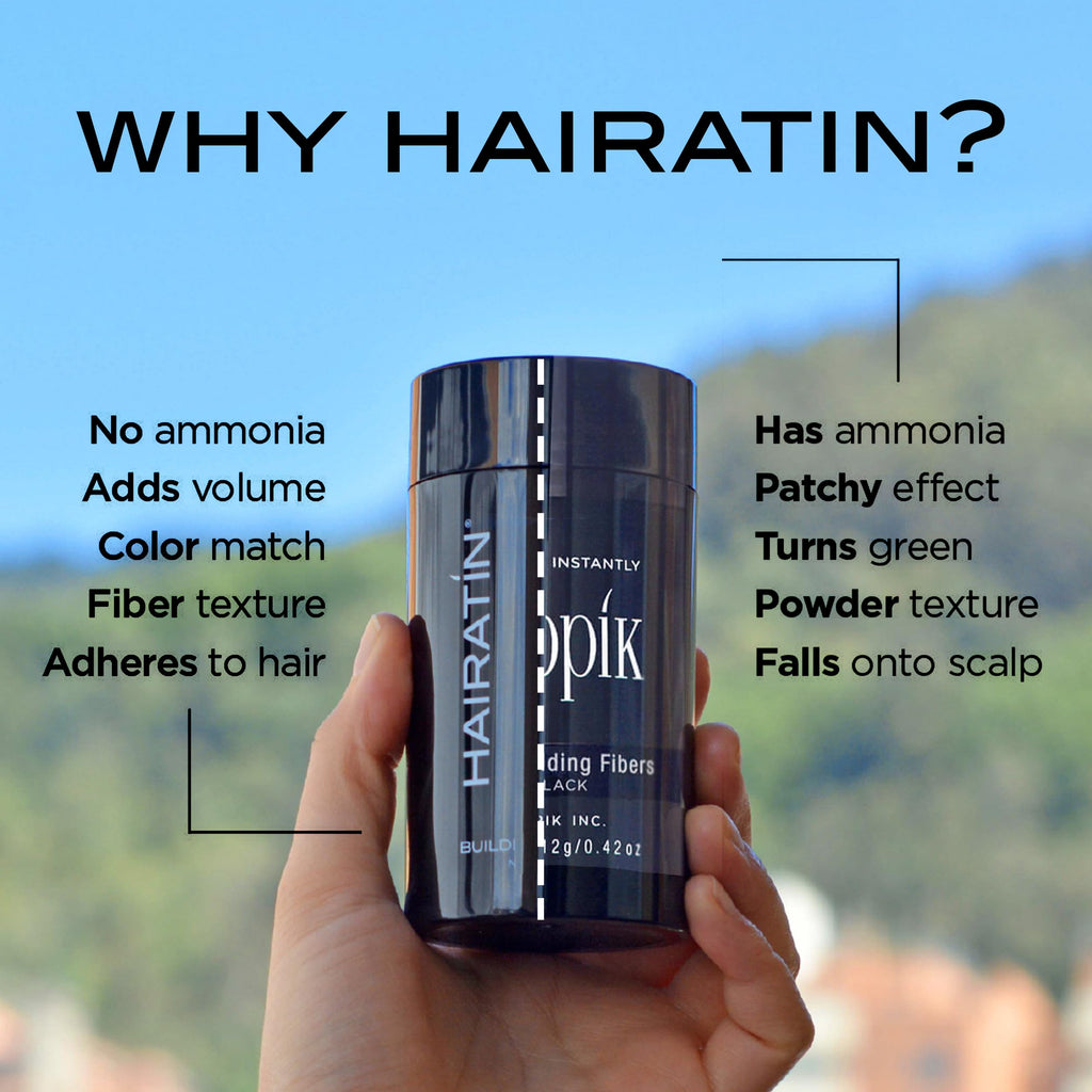 HAIRATIN Building Fibers for Thinning Hair – Medium Brown, 28G | Instant Fuller Look